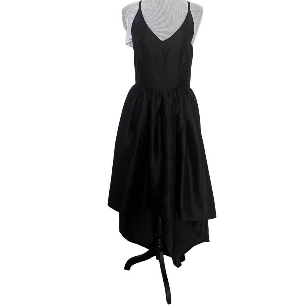 Gracia Women Dress L Black New High Low Classic Cocktail Wedding Quiet Luxury